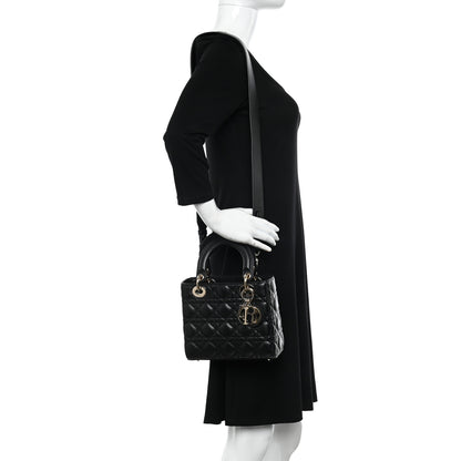 Christian Dior Lambskin Cannage Small My ABCDior Lady Dior Black 2 of 12