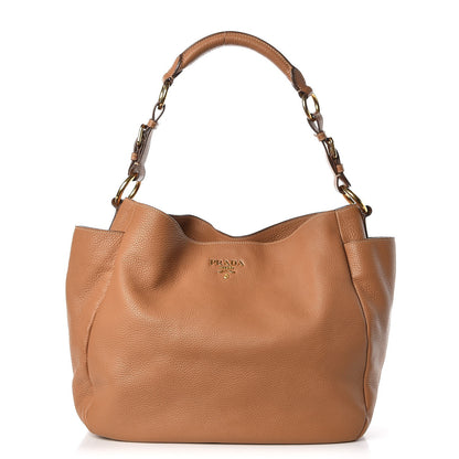 Prada Vitello Daino Side Pocket Hobo Naturale 1 of 11