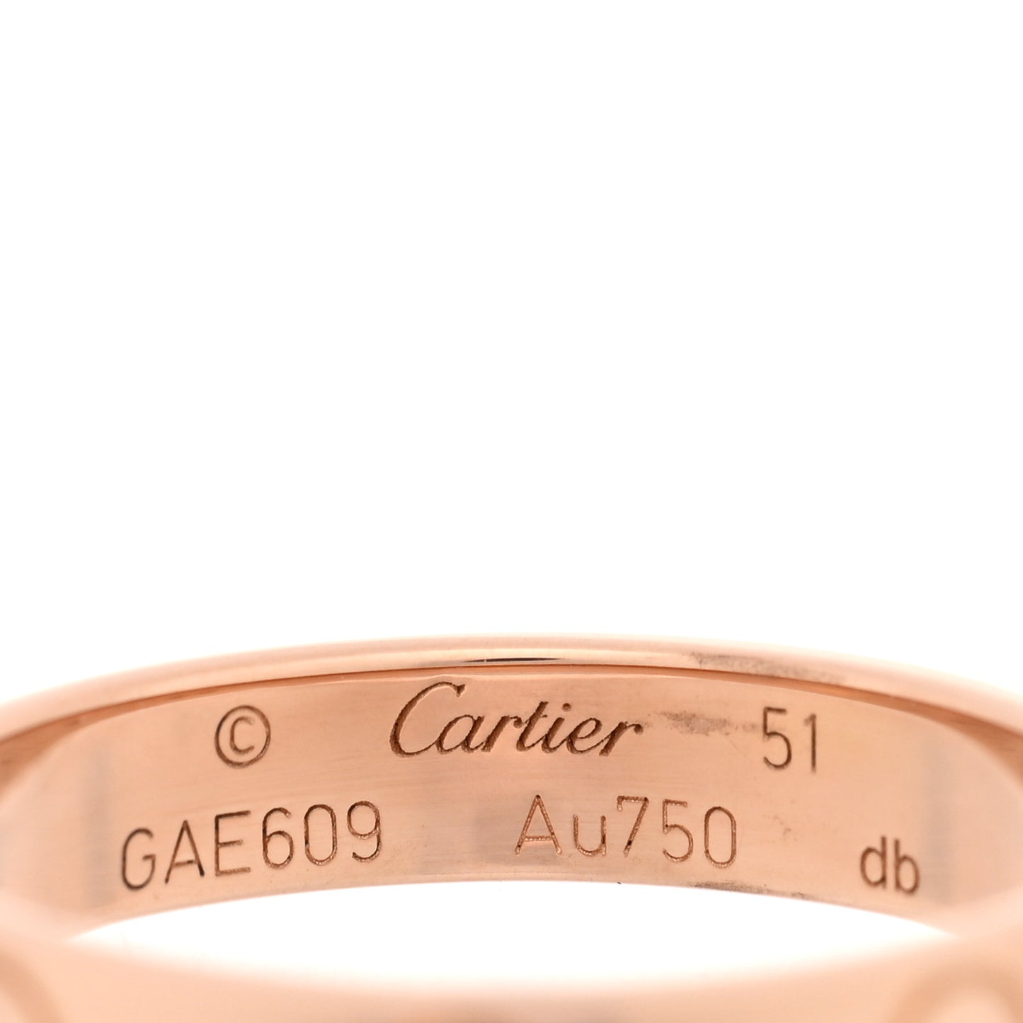 18K Pink Gold 3.5mm LOVE Wedding Band Ring 51 5.75