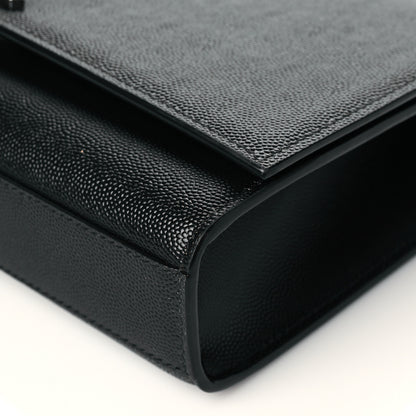 Saint Laurent Grain De Poudre Medium Classic Monogram Kate Satchel Black 10 of 10