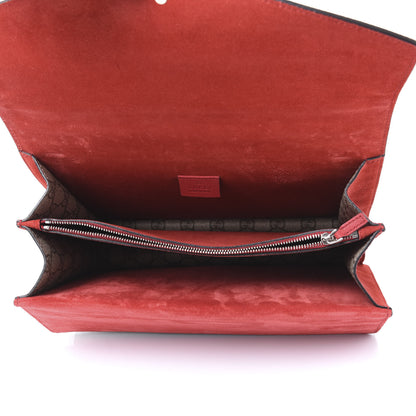 Gucci GG Supreme Monogram Suede Cudu Medium Dionysus Shoulder Bag Beige Ebony Vulcanic Red 4 of 8