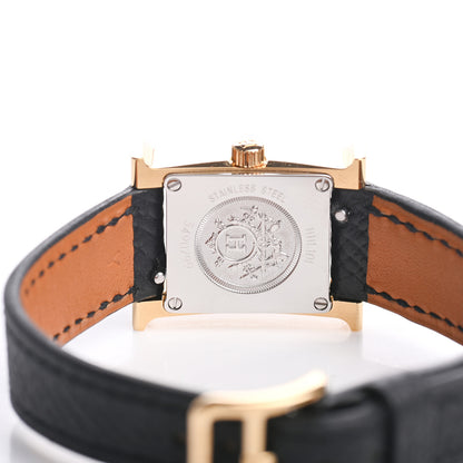 Hermes Stainless Steel Epsom 17.2mm Heure H Hour Quartz Watch Noir 4 of 8