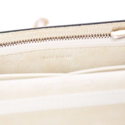Christian Dior Calfskin Embossed Stars Wallet on Chain White Gold 7 of 9