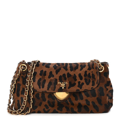 Prada Cavallino Leopard Print Shoulder Bag Cammello 1 of 11