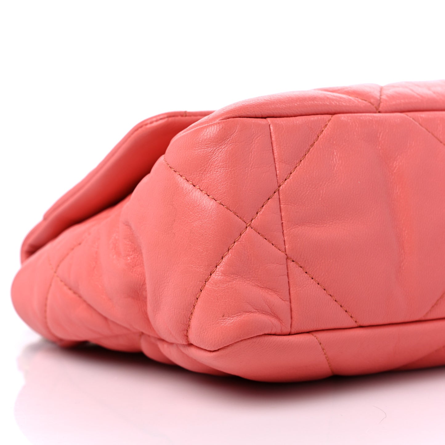 Goatskin Quilted Medium Chanel 19 Flap Coral