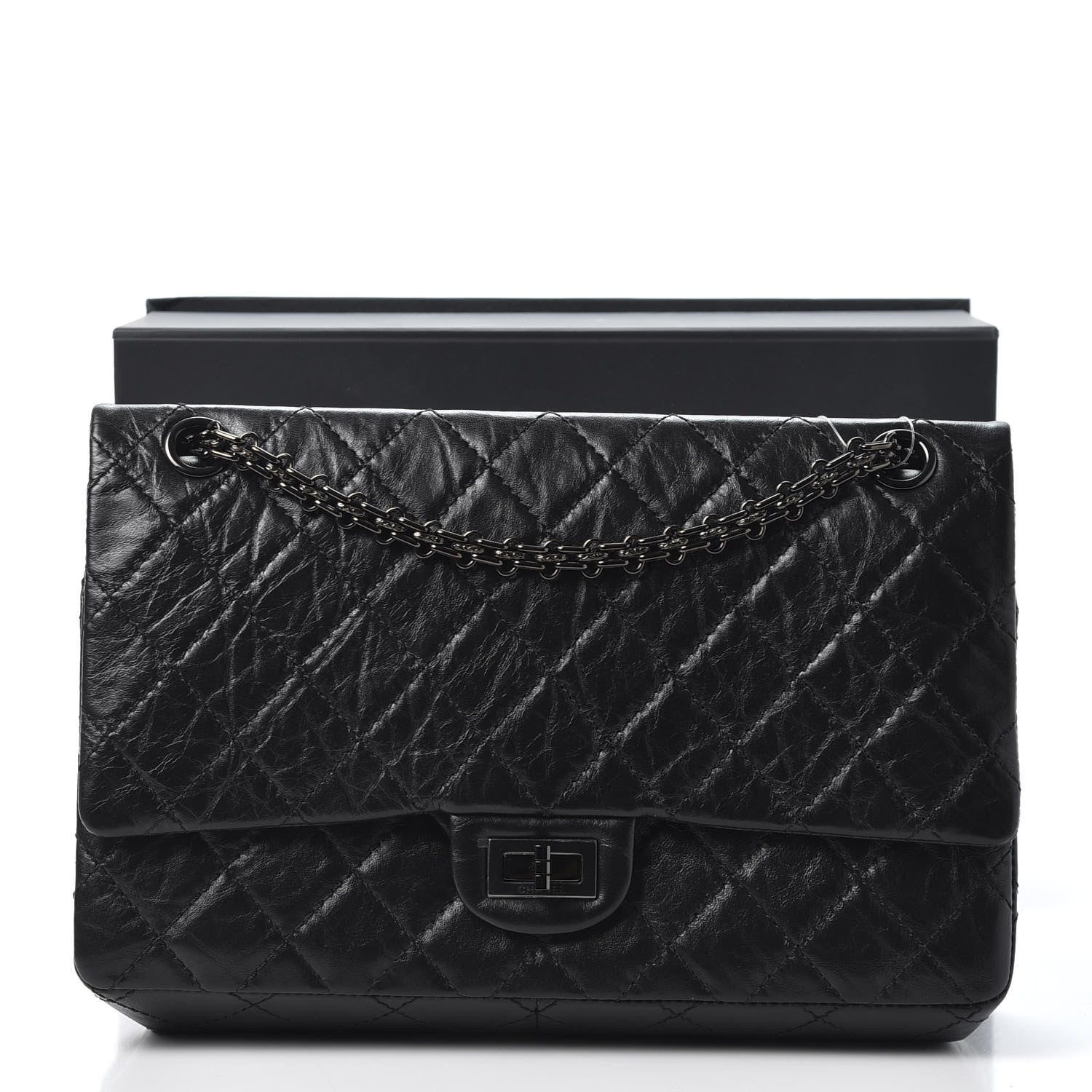 Chanel Aged Calfskin Quilted 2.55 Reissue 226 Flap So Black 10 of 10