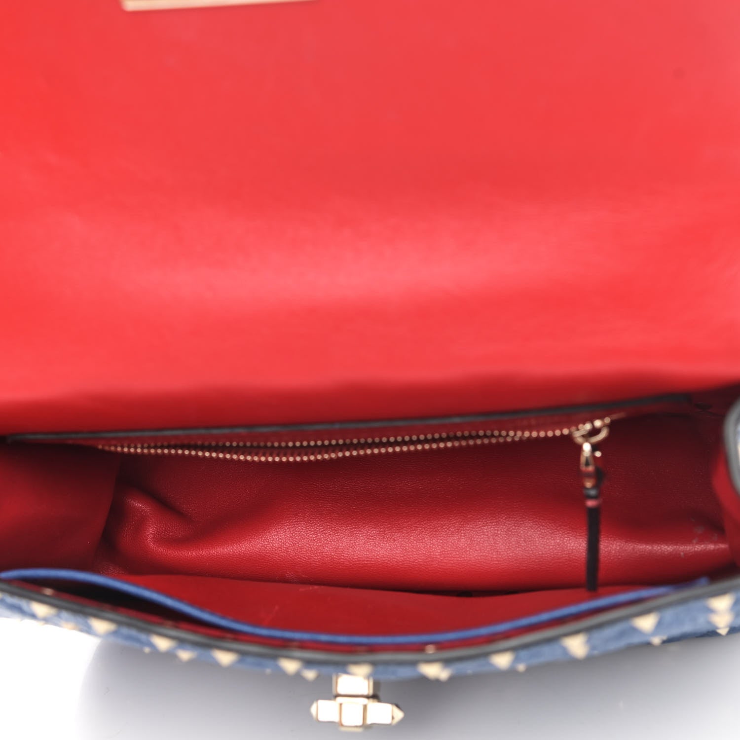 Valentino Garavani Grained Calfskin Medium Rockstud Spike Shoulder Bag Blue 5 of 10