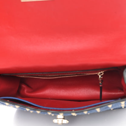 Valentino Garavani Grained Calfskin Medium Rockstud Spike Shoulder Bag Blue 5 of 10