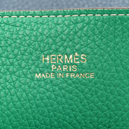 Hermes Taurillon Clemence Double Sens 36 Reversible Tote Menthe Colvert 9 of 20