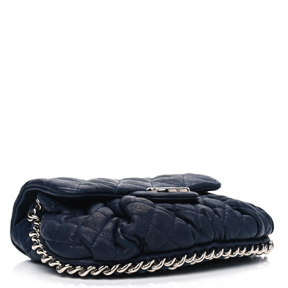 Chanel Washed Lambskin Quilted Mini Chain Around Flap Navy Blue 3 of 4