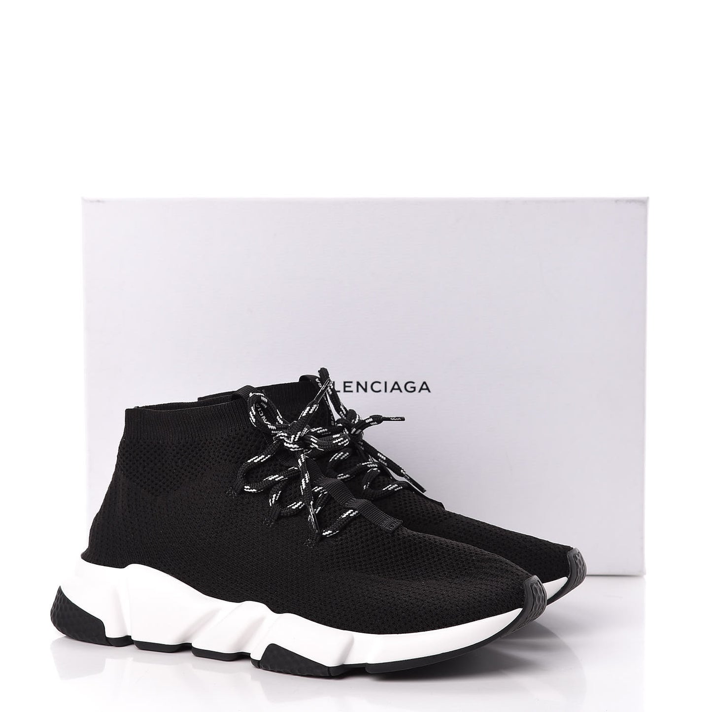Knit Womens Speed Lace Up Sneakers 42 Black