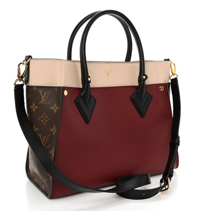 Louis Vuitton Calfskin Monogram On My Side MM Burgundy 3 of 10