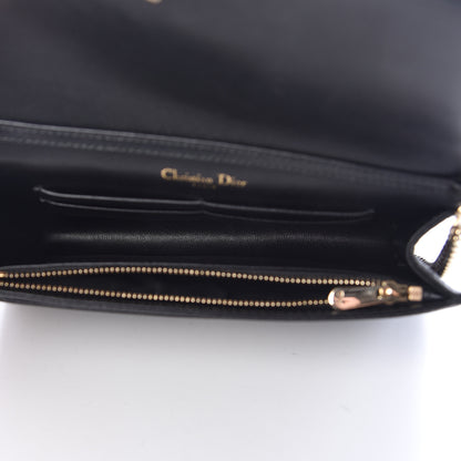 Christian Dior Grained Calfskin Diorama Wallet on Chain Pouch Black 5 of 10