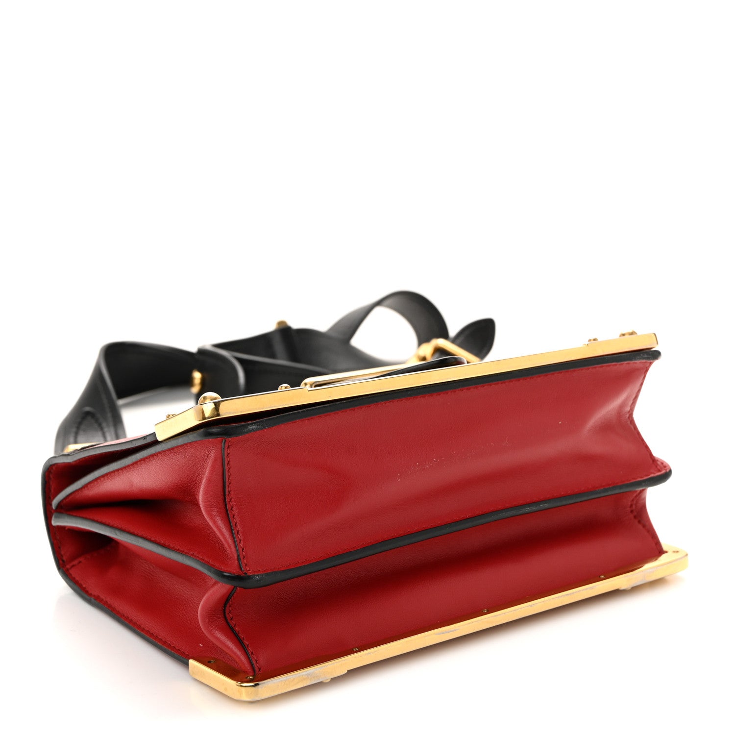 Prada City Calfskin Saffiano Cahier Bag Fuoco Black 4 of 12