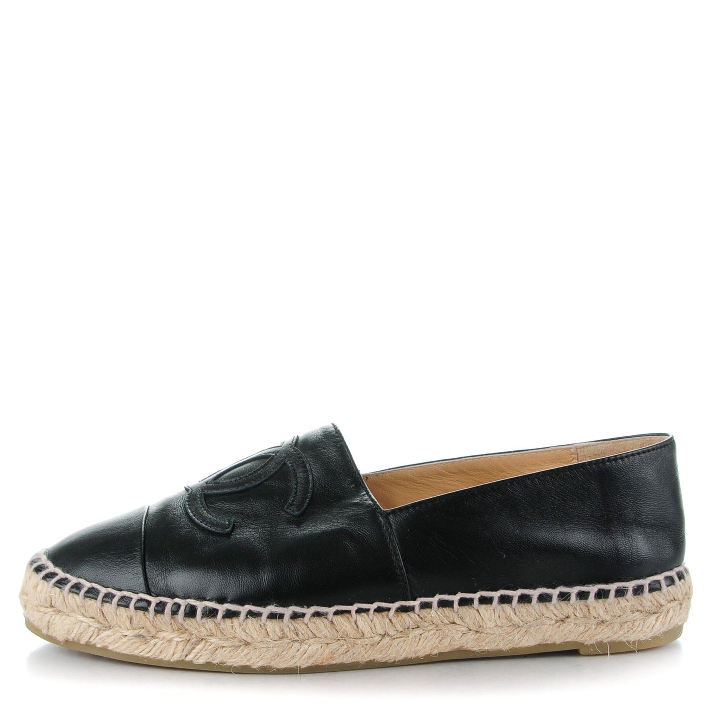 Lambskin CC Espadrilles 37 Black