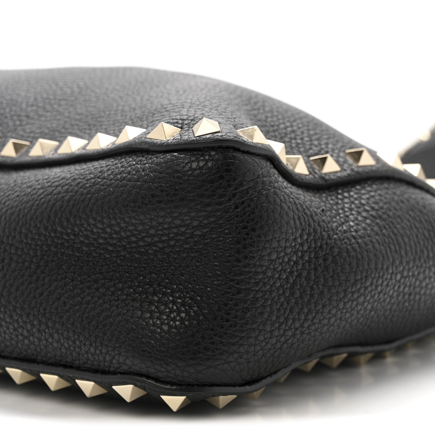 Pebbled Calfskin Small Rockstud Flip-Lock Messenger Bag Black