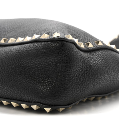 Valentino Garavani Pebbled Calfskin Small Rockstud Flip-Lock Messenger Bag Black 9 of 13