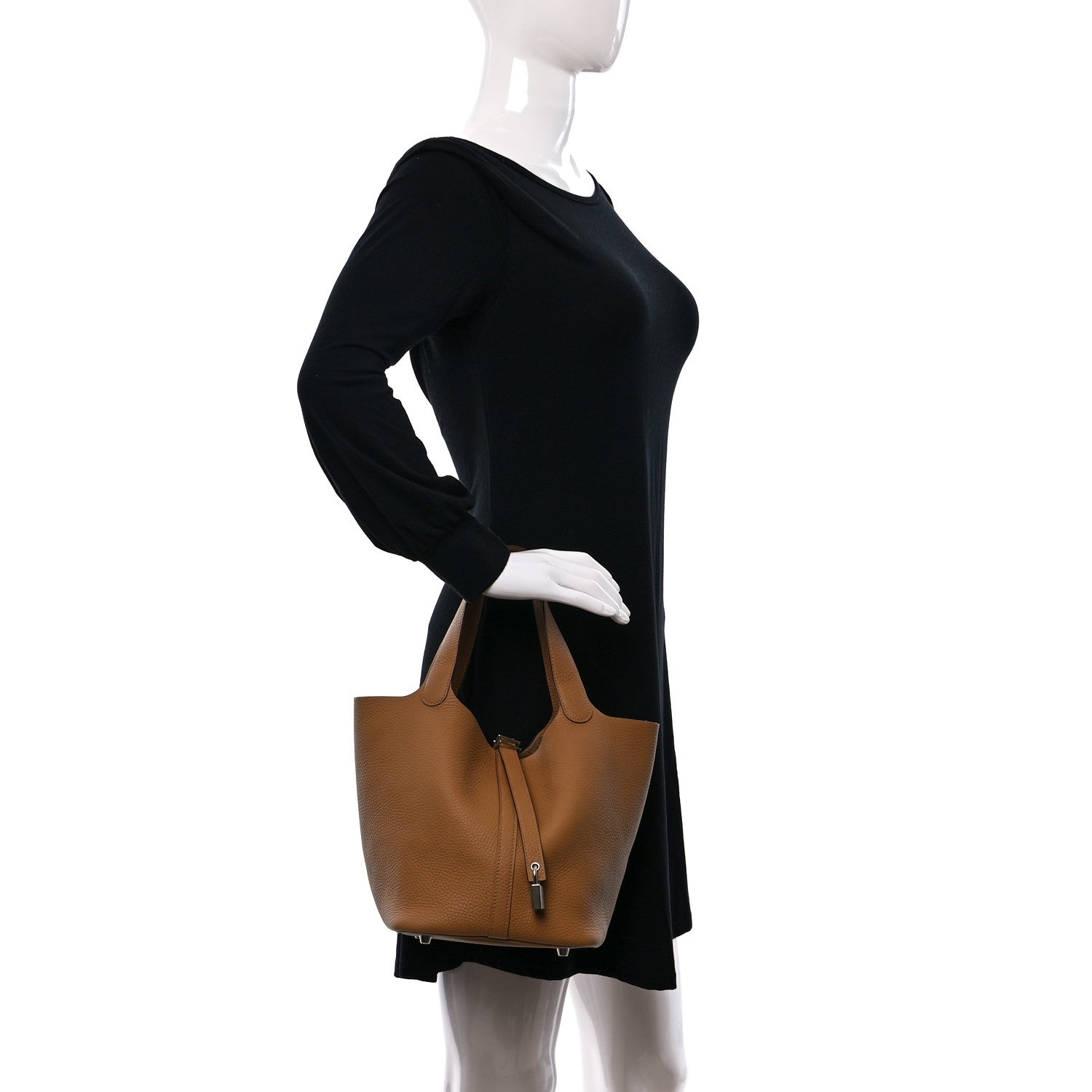 Hermes Taurillon Clemence Picotin Lock 22 MM Biscuit 2 of 8