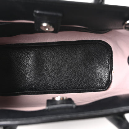 Christian Dior Grained Calfskin Small Open Bar Tote Black 5 of 10
