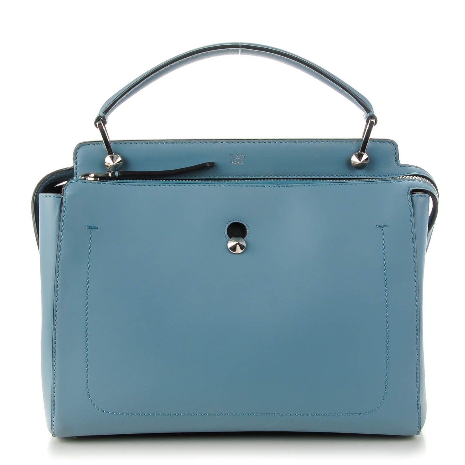 Fendi Vitello Baltico Dolce DotCom Satchel Riviera Blue Notte 1 of 8