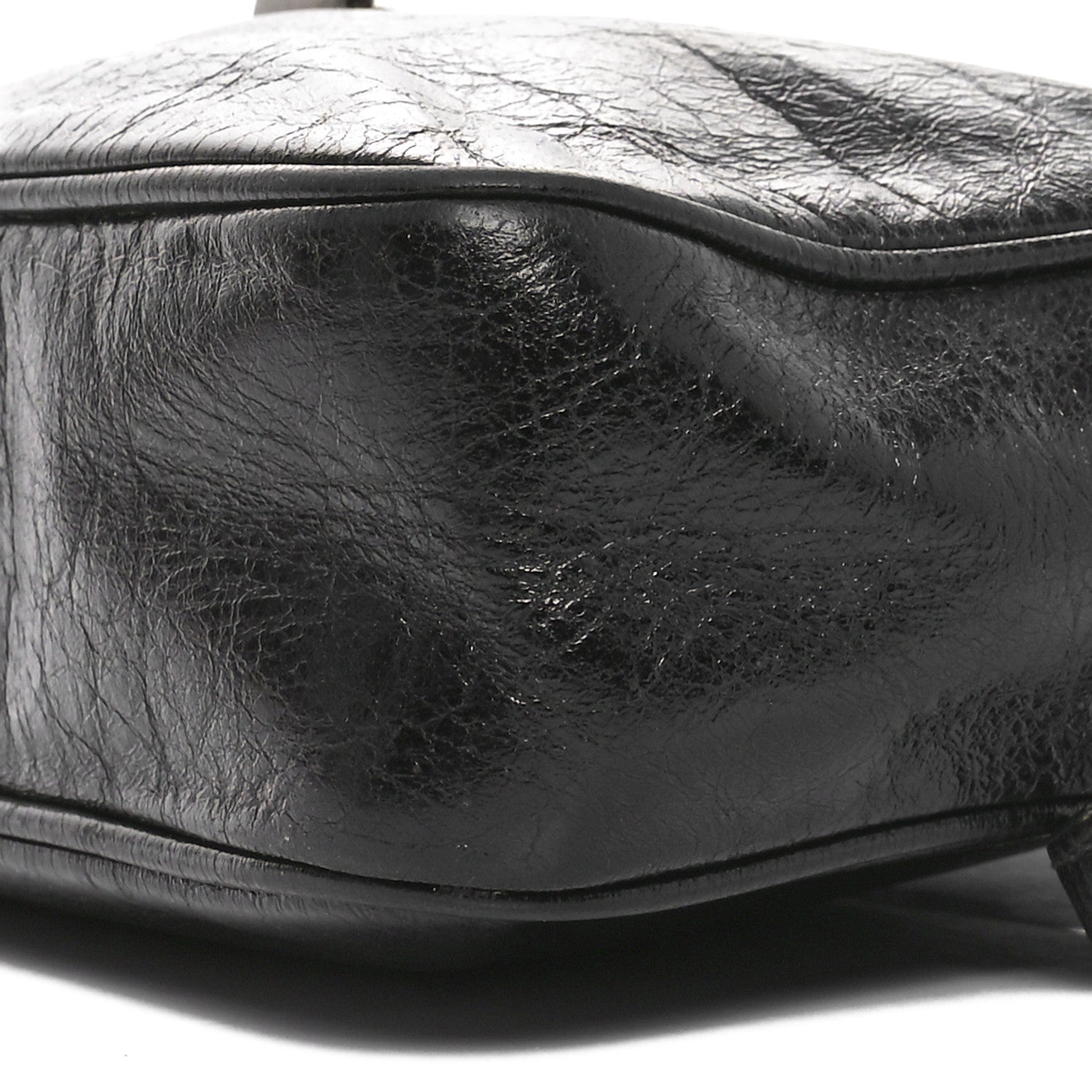 Saint Laurent Cracked Shiny Calfskin Monogram Lou Camera Bag Black 10 of 10