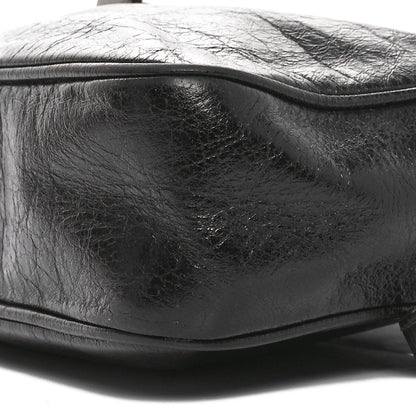 Saint Laurent Cracked Shiny Calfskin Monogram Lou Camera Bag Black 10 of 10