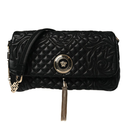 Versace Nappa Barocco Quilted Calliope Vanitas Shoulder Bag Black 1 of 10