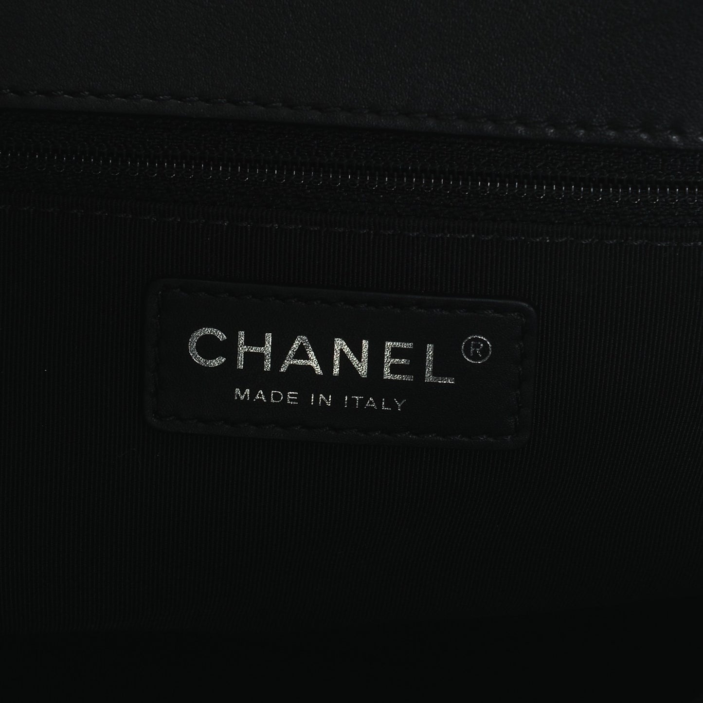 Calfskin Quilted Large Shopping Tote Black