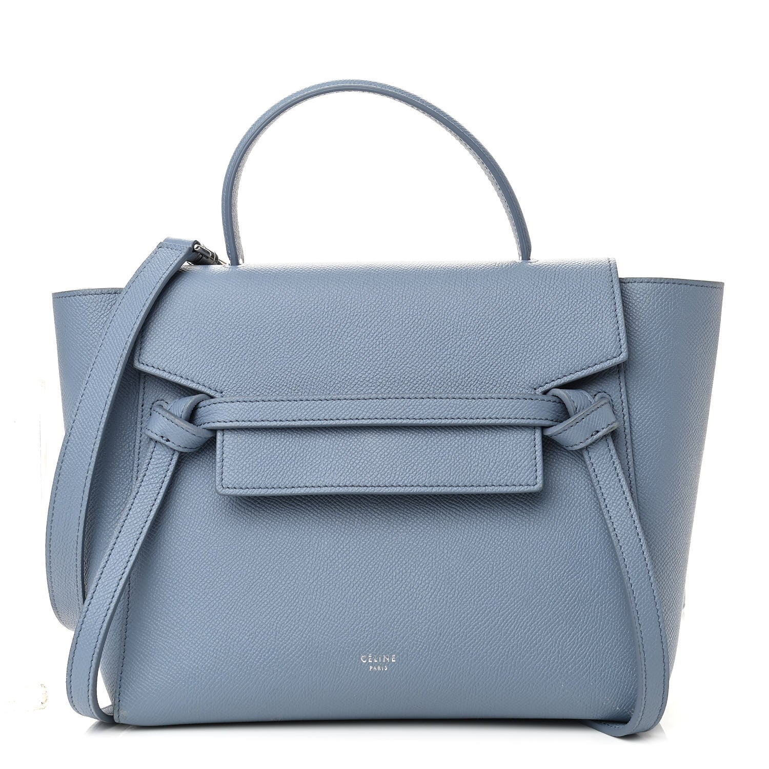 Celine Grained Calfskin Mini Belt Bag Washed Blue 1 of 15