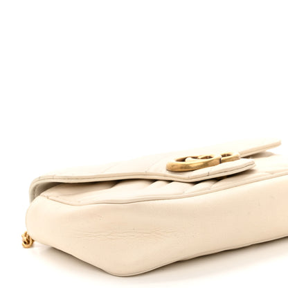 Gucci Calfskin Matelasse Super Mini GG Marmont Shoulder Bag White 8 of 9