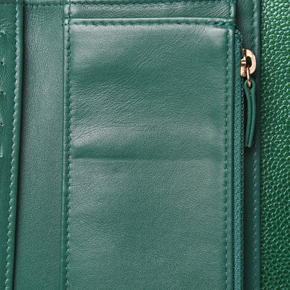 Chanel Metallic Caviar Quilted Medium Flap Wallet Green 8 of 11
