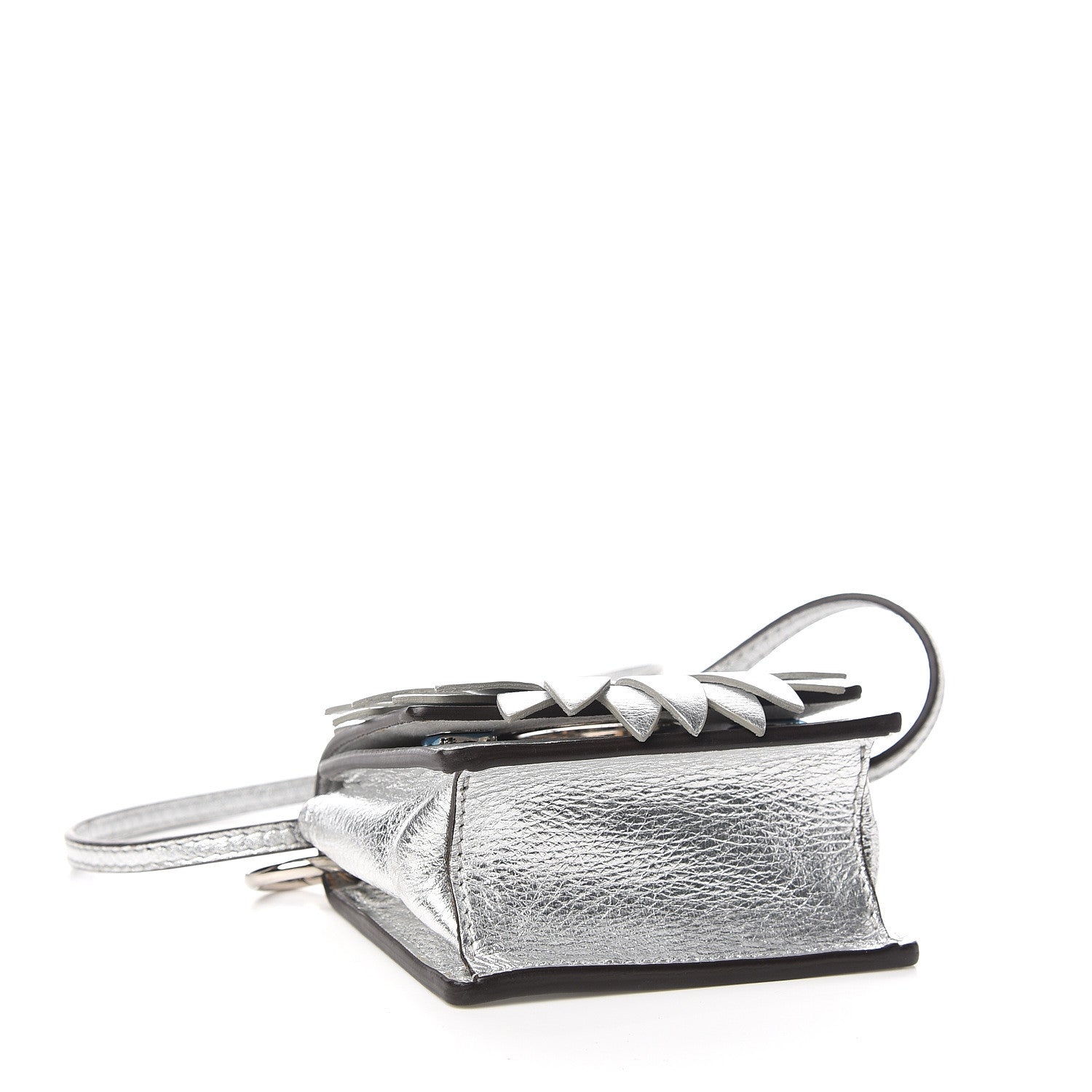 Fendi Vitello Catalan Mirror F is Fendi Flower Micro Kan I Shoulder Bag Silver 4 of 11