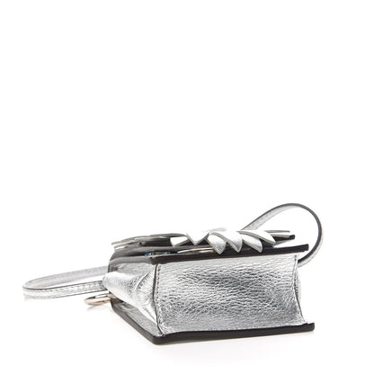 Fendi Vitello Catalan Mirror F is Fendi Flower Micro Kan I Shoulder Bag Silver 4 of 11