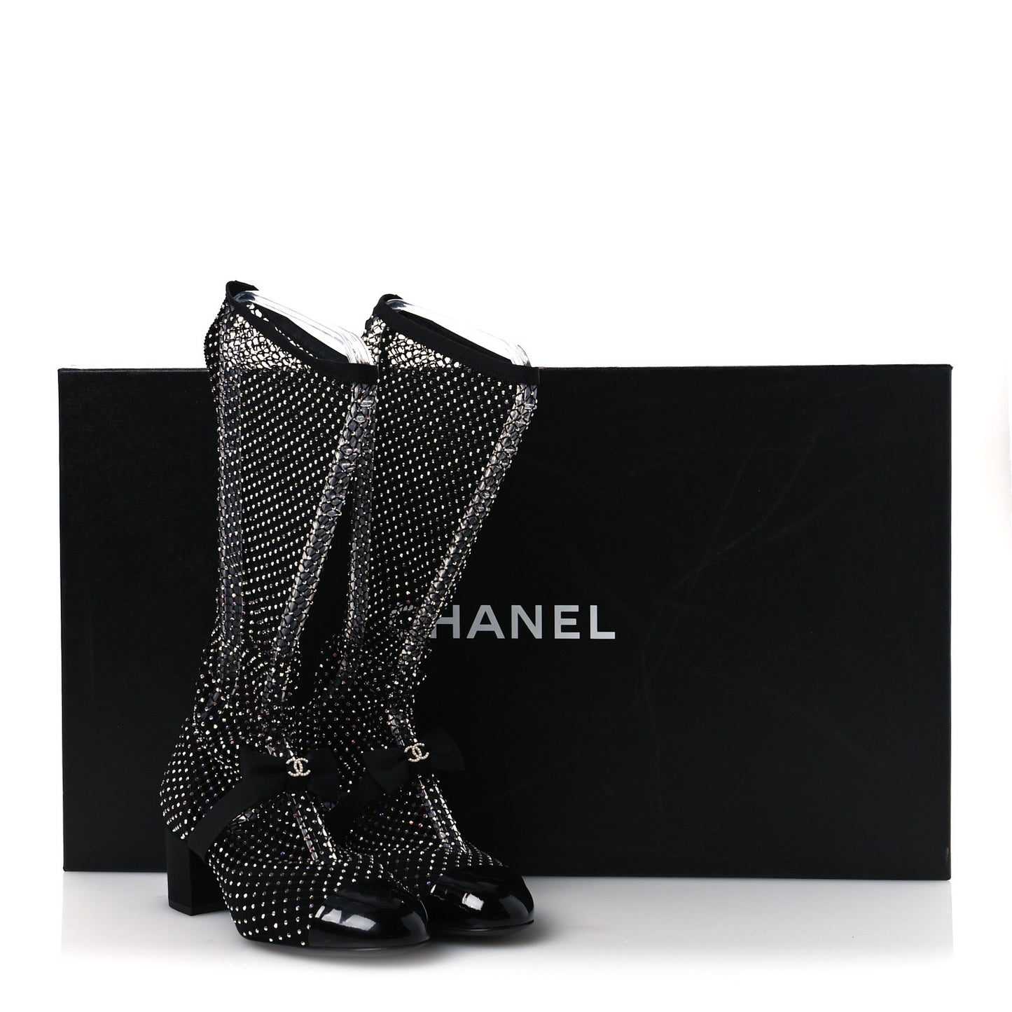 Resille Strass Kid Suede Patent Mary Jane Short Boots 37 Black