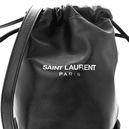Saint Laurent Lambskin Teddy Drawstring Bag Black 9 of 11