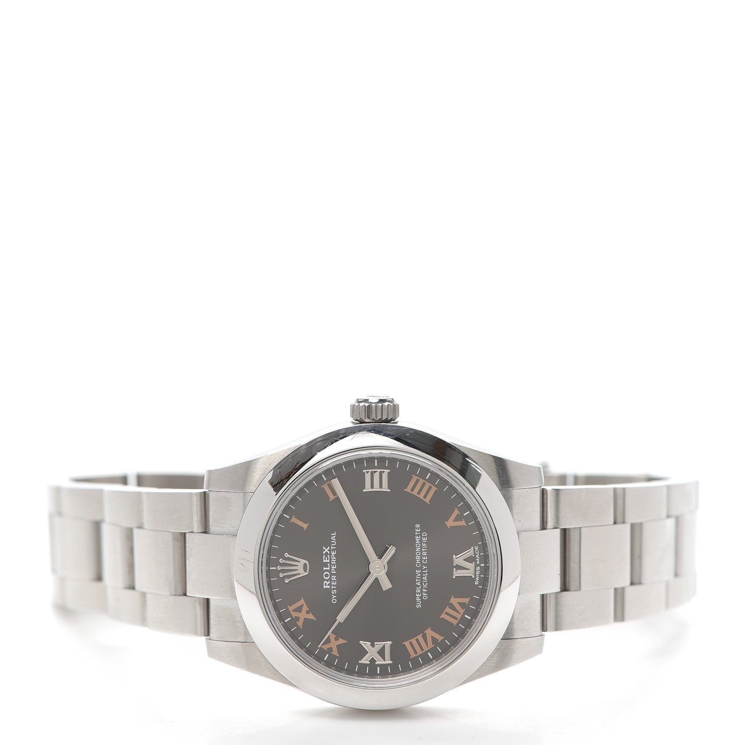 Rolex Stainless Steel 31mm Oyster Perpetual Watch Black Roman 177200 2 of 6