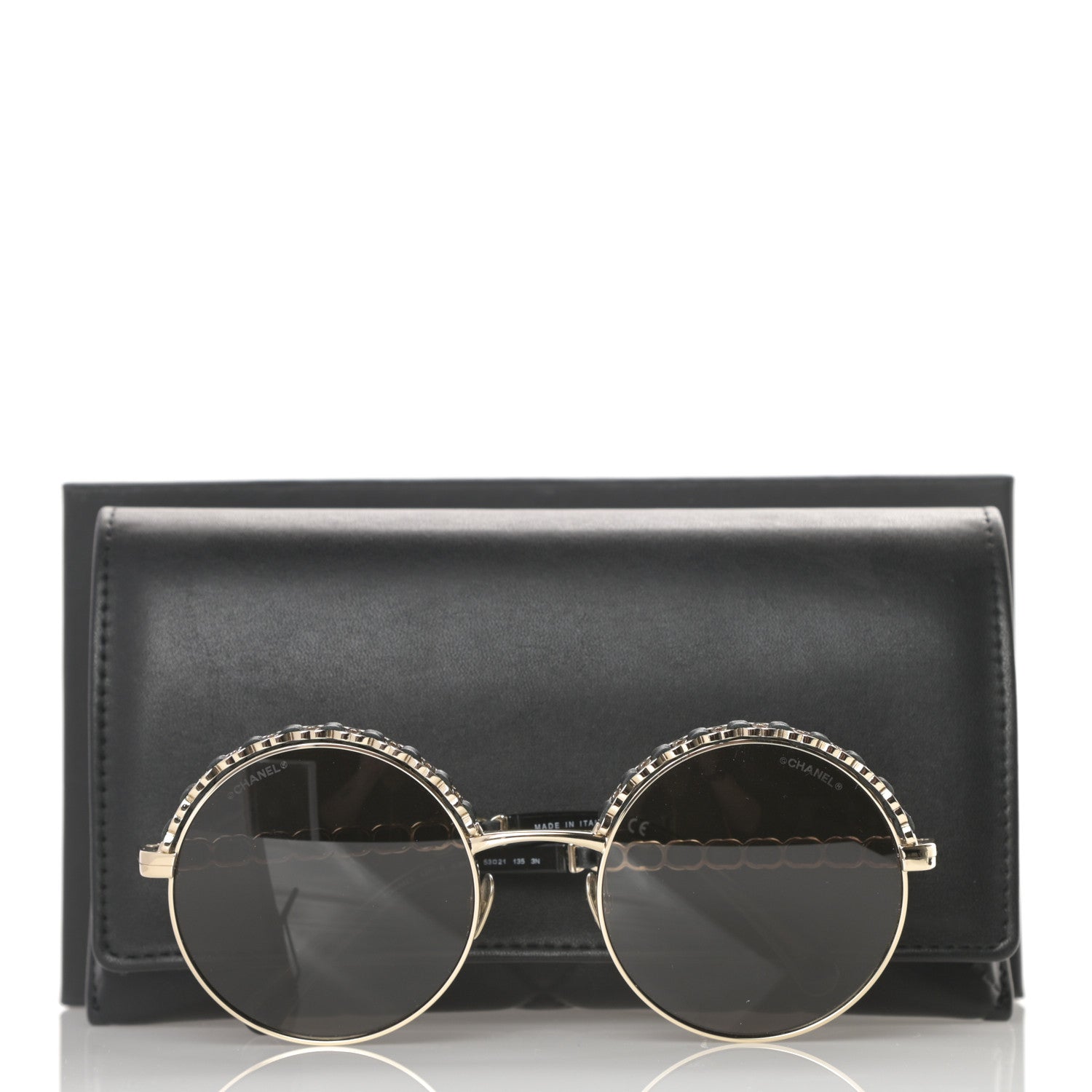 Chanel Metal Calfskin Round Chain Sunglasses 4265-Q Brown 8 of 8