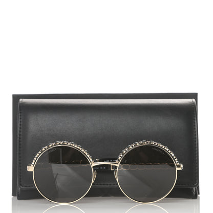 Chanel Metal Calfskin Round Chain Sunglasses 4265-Q Brown 8 of 8
