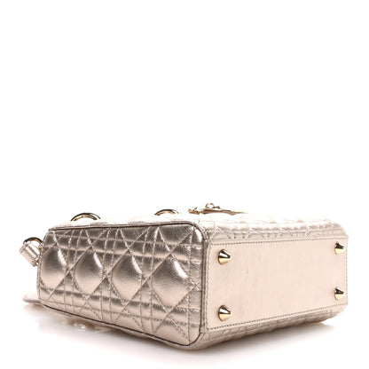 Christian Dior Metallic Lambskin Cannage Small My ABCDior Lady Dior Gold 4 of 11