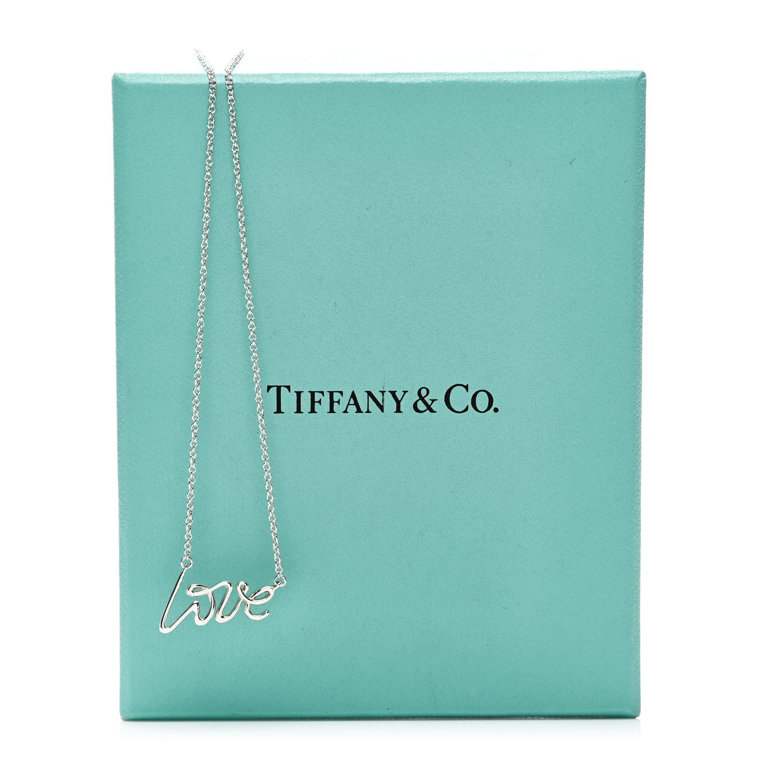 Tiffany Sterling Silver Paloma Picasso Graffiti Love Pendant Necklace 6 of 6