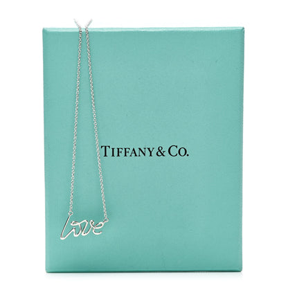 Tiffany Sterling Silver Paloma Picasso Graffiti Love Pendant Necklace 6 of 6