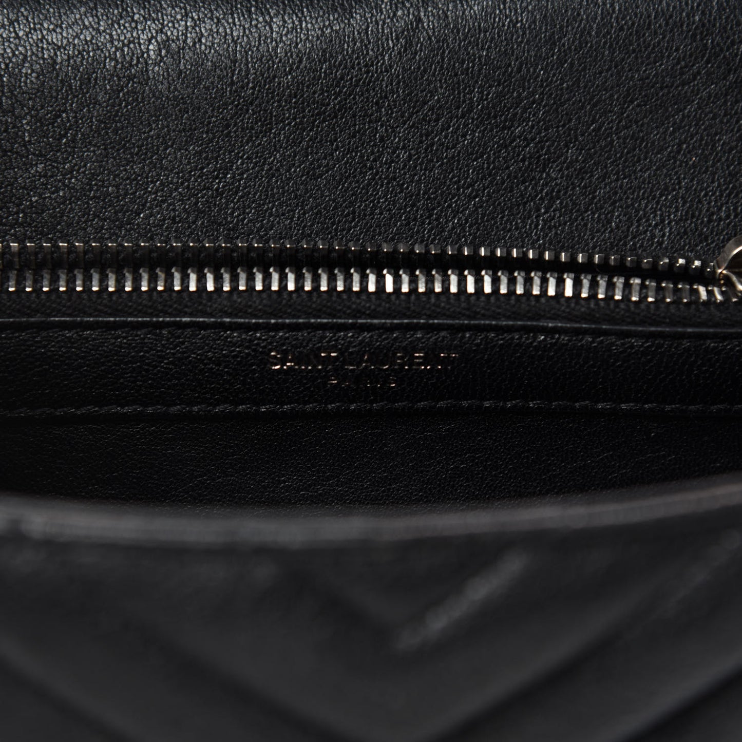 Sheepskin Matelasse Chevron Monogram Medium College Bag Black