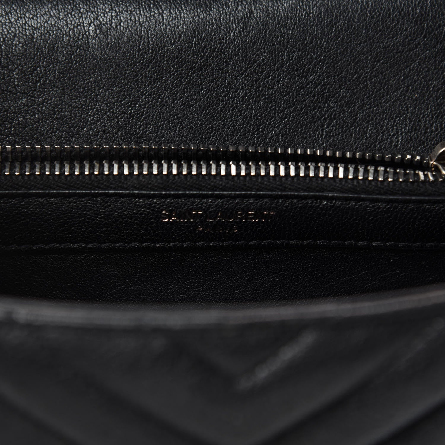 Saint Laurent Sheepskin Matelasse Chevron Monogram Medium College Bag Black 9 of 13