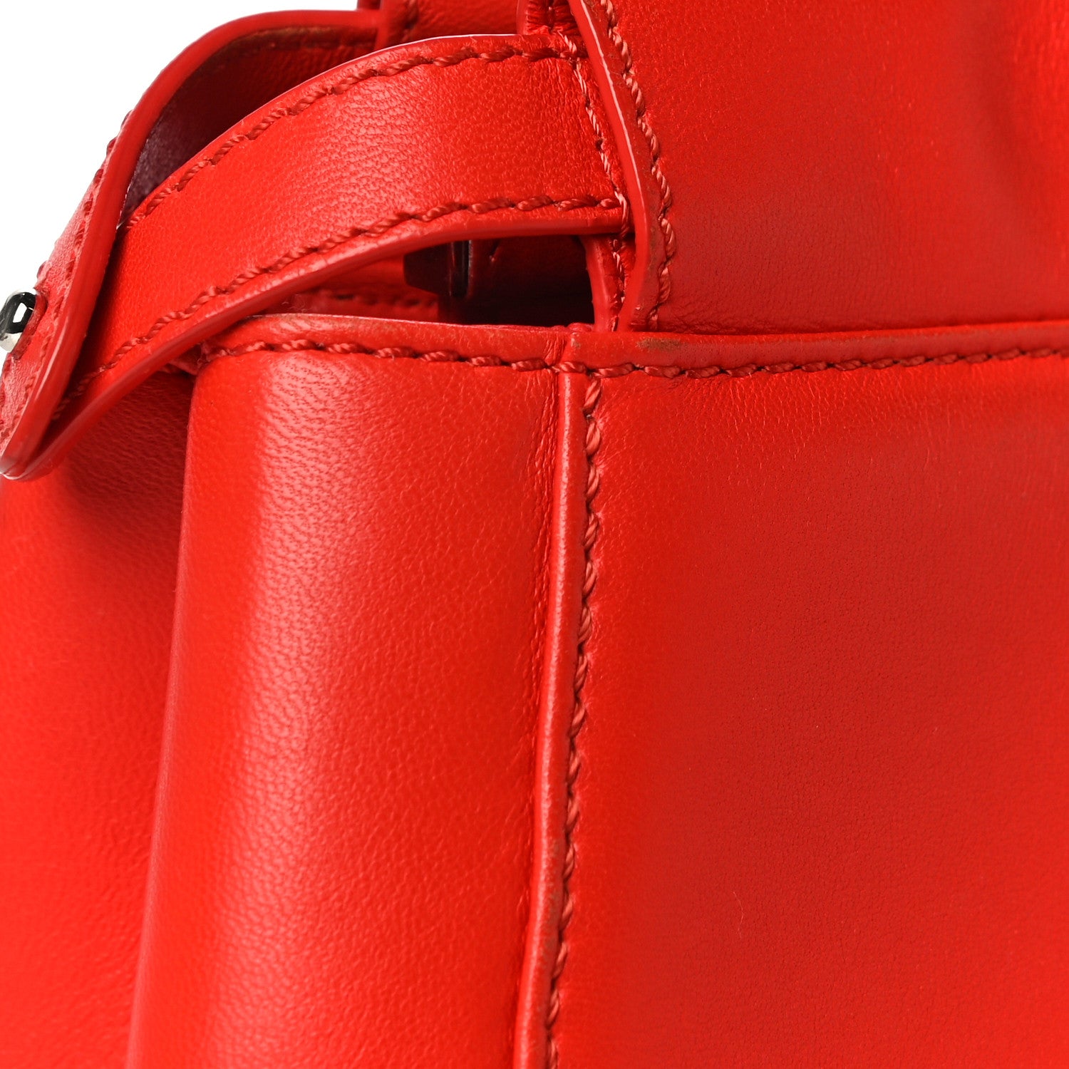 Fendi Nappa Mini Peekaboo Iconic Satchel Papavero 11 of 13