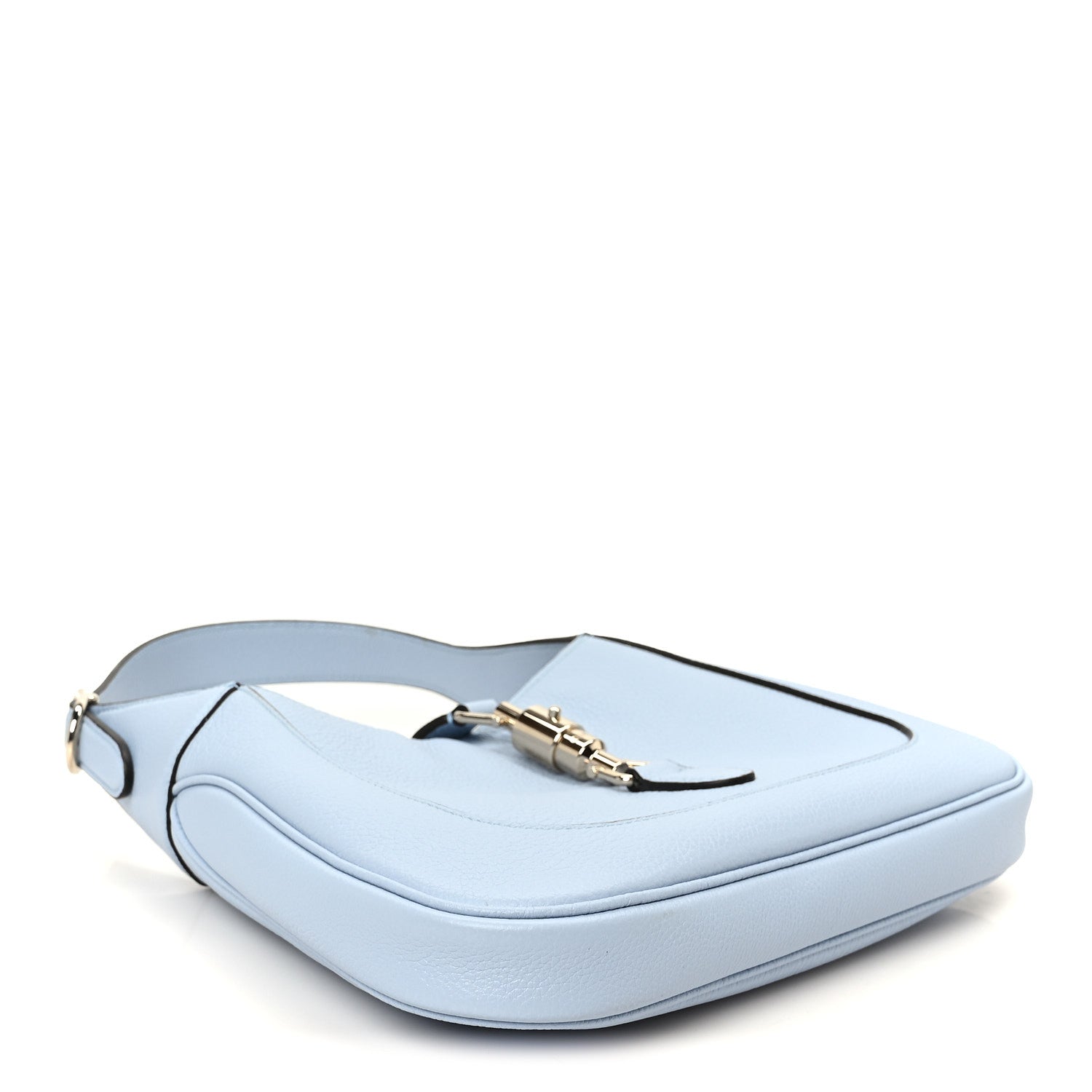 Gucci Grained Calfskin Web Medium Jackie 1961 Hobo Light Blue 4 of 12