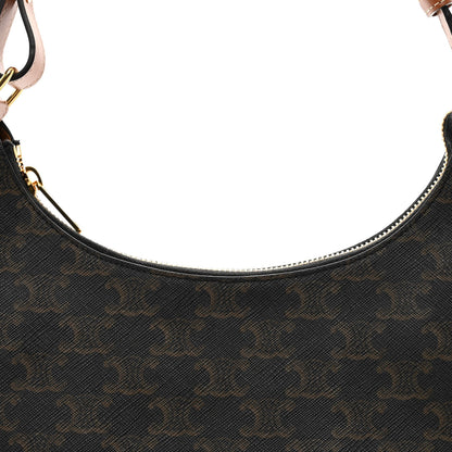Celine Triomphe Canvas Calfskin Ava Shoulder Bag Tan 8 of 11