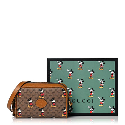 Gucci X DISNEY Mini Vintage GG Supreme Monogram Mickey Mouse Shoulder Bag Beige Vintage Sun Oil 12 of 12