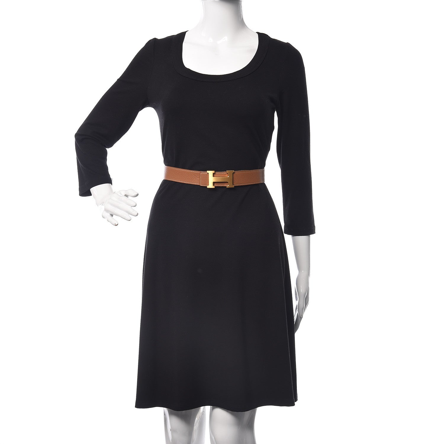 Hermes Box Togo 32mm H Belt 95 Black Gold 2 of 8