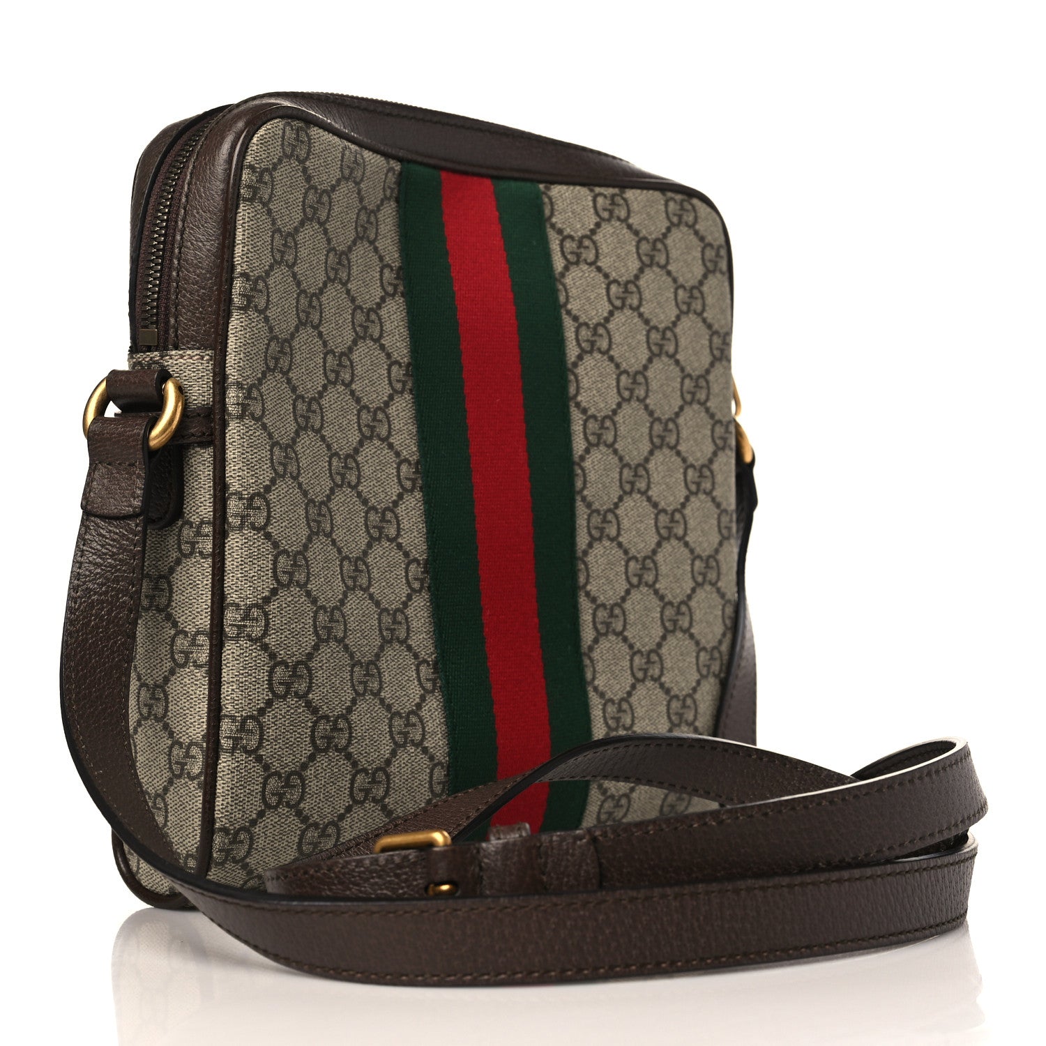 Gucci GG Supreme Monogram Web Small Ophidia Messenger Bag Brown 3 of 9