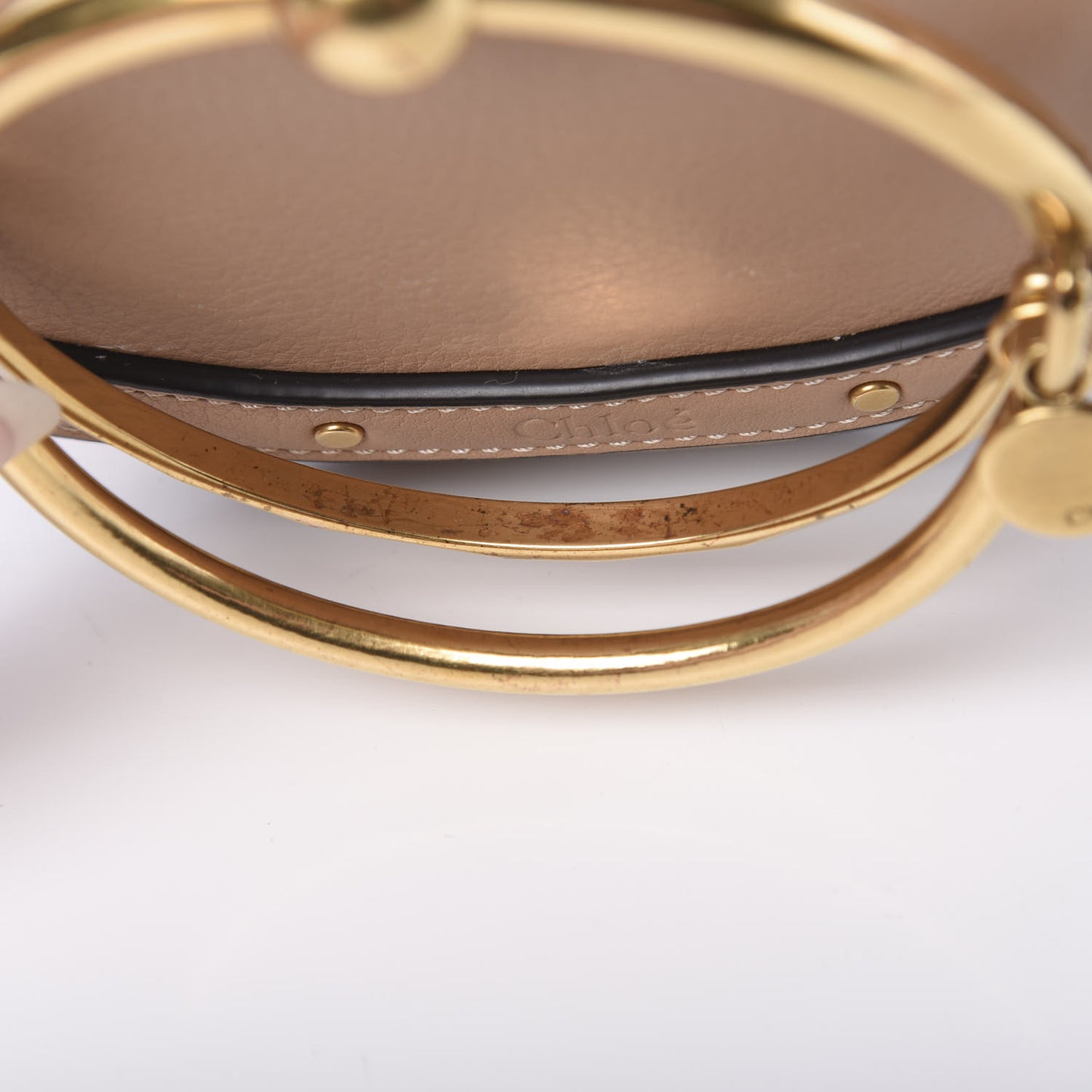 Calfskin Small Nile Bracelet Minaudiere Bag Brown